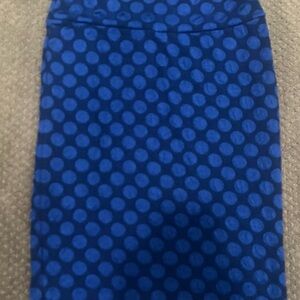 LuLaRoe Cassie Small Blue Polka Dot Pencil Skirt